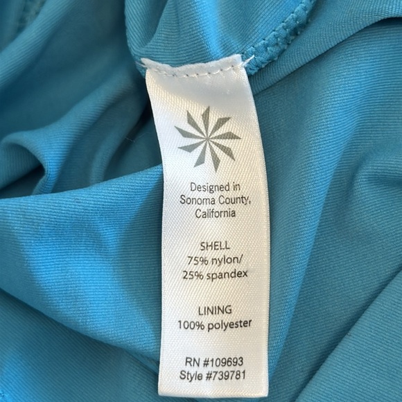 Athleta Women’s Medium Shorebreak Swim Dress Beach Summer Teal Racerback - Picture 6 of 8